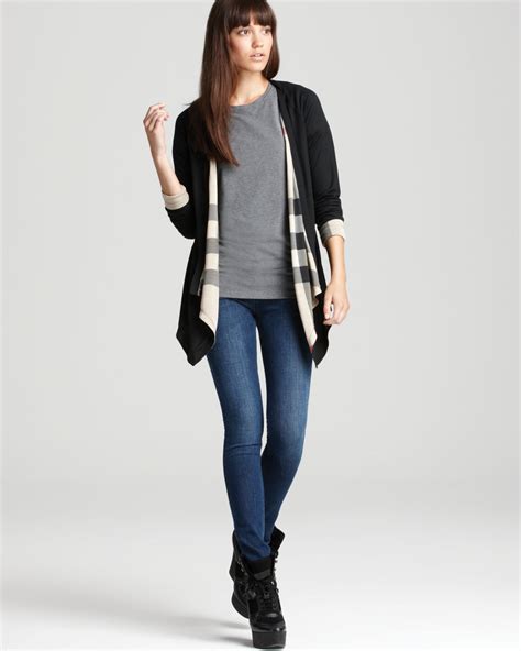 black burberry cardigan|Burberry reversible cardigan.